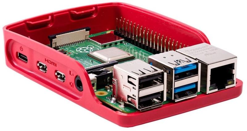 Raspberry - Caja Externa Oficial para Raspberry Pi 4 em Blanco/Rojo