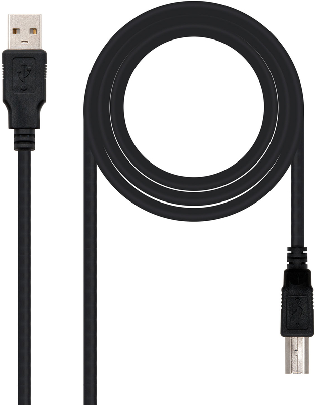 Cable USB 2.0 Impressora Nanocable USB-A/M para USB-B/M 4.5 M Negro