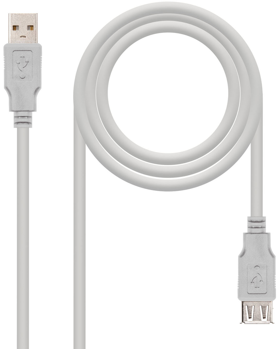 Cable USB 2.0 Nanocable USB-A M/F 1 M Bege