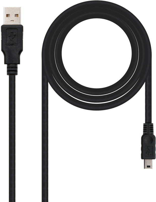 Cable USB 2.0 Nanocable USB-A/M para Mini USB-B/M 0.5 M Negro