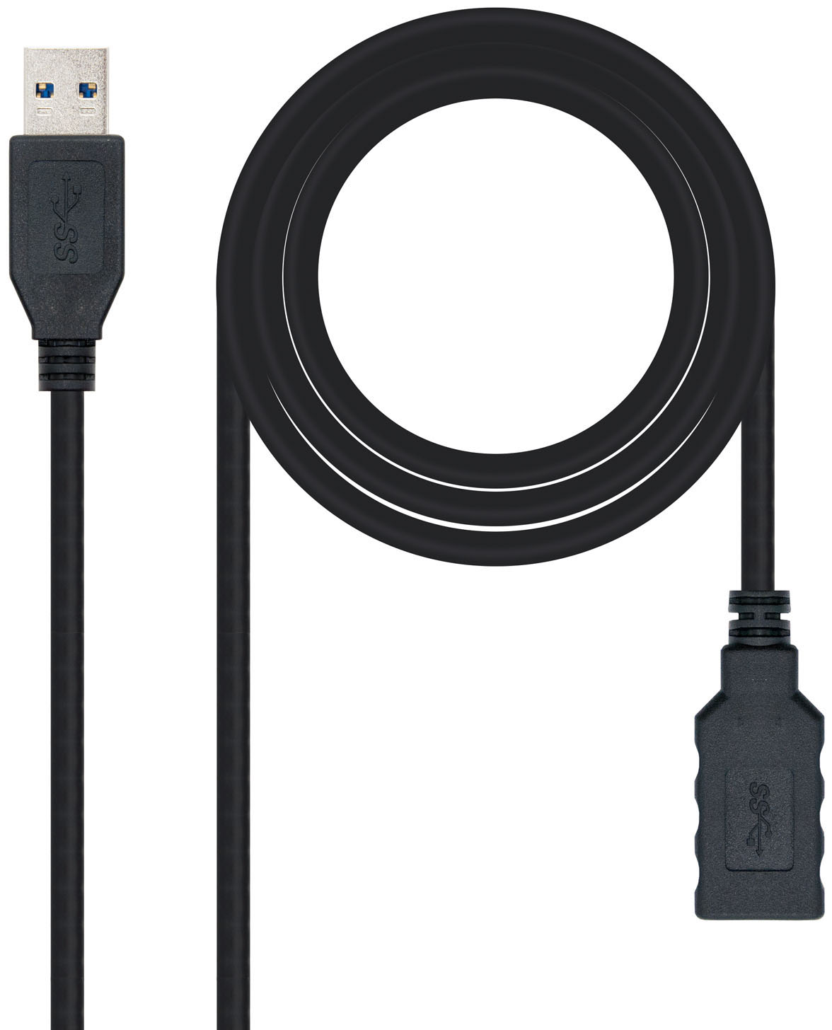 Cable USB 3.0 Nanocable USB-A M/F 3 M Negro