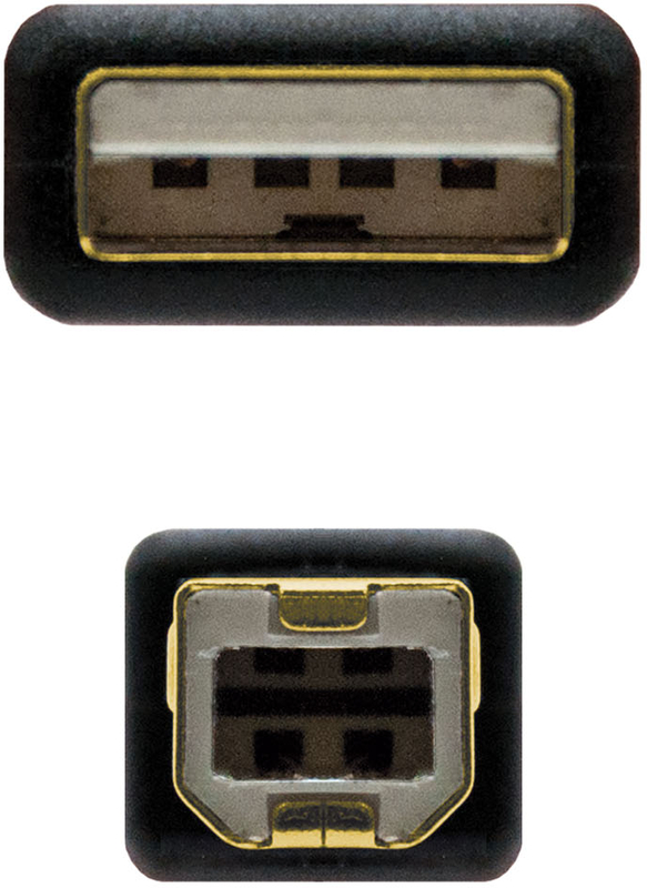 Nanocable - Cable USB 2.0 HQ Com Ferrite Nanocable USB-A/M para USB-B/M 2 M Negro