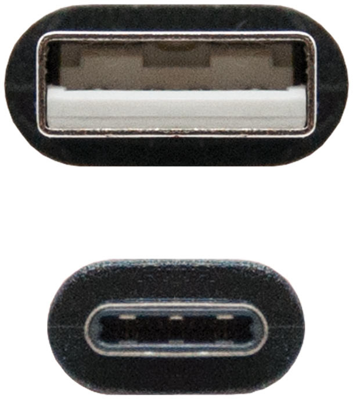 Nanocable - Cable USB 2.0 3A Nanocable USB-C/M para USB-A/M 1 M Negro