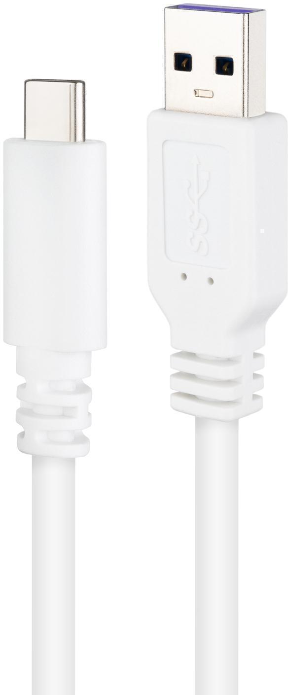 Nanocable - Cable USB 2.0 3A Nanocable USB-C/M para USB-A/M 2 M Blanco