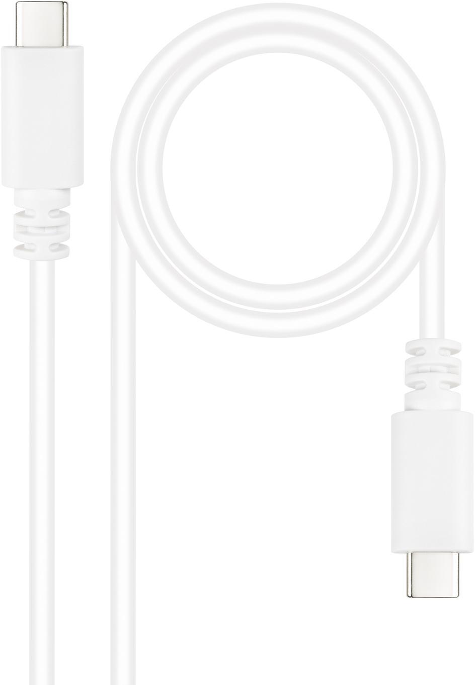 Cable USB 2.0 3A Nanocable USB-C M/M 1.5 M Blanco