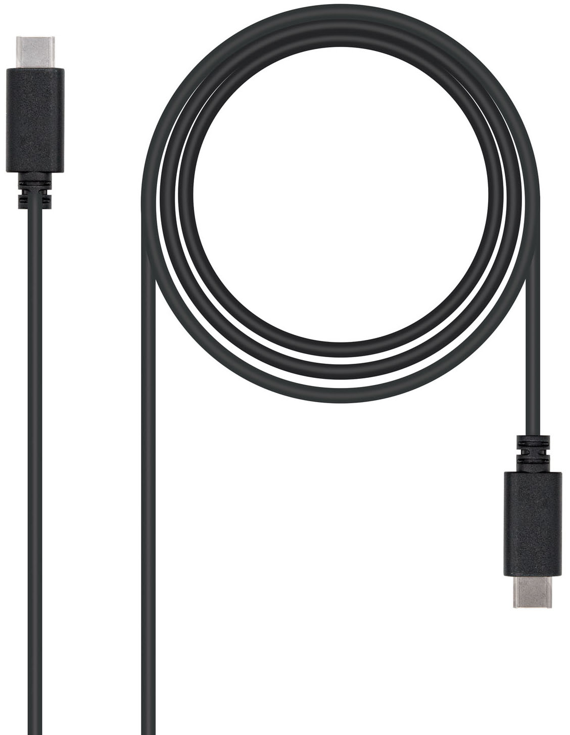 Nanocable - Cable USB 2.0 3A Nanocable USB-C M/M 1 M Negro