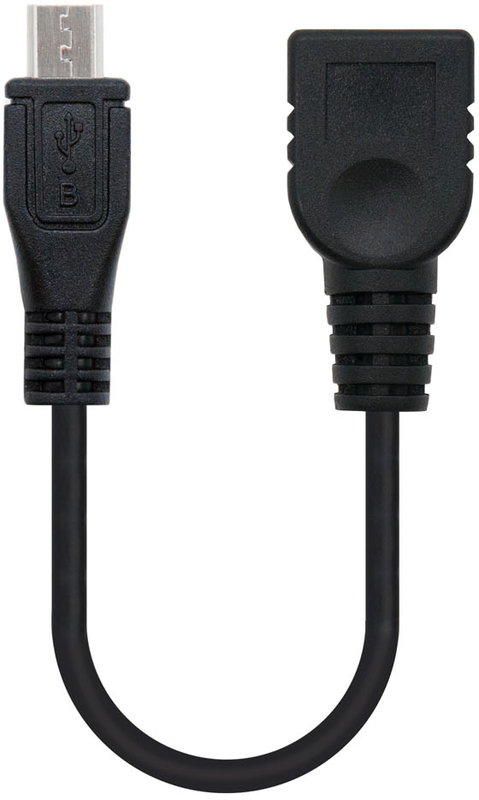 Cable USB 2.0 OTG Nanocable Micro B/M-A/F 15 CM Negro