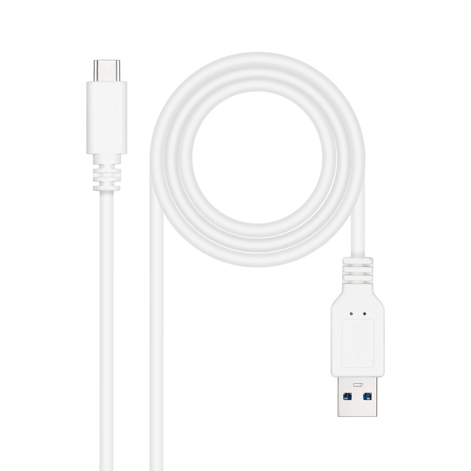 Cable USB 3.1 Gen2 10Gbps 3A Nanocable USB-C/M > USB-A/M 0.5 M Blanco