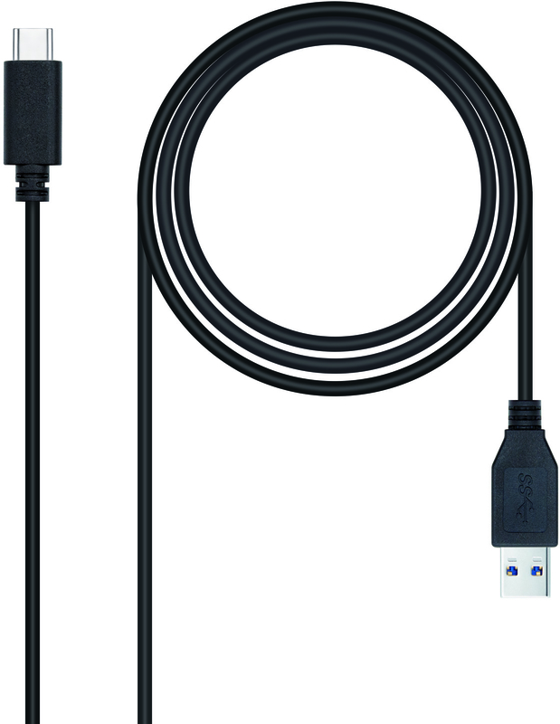 Cable USB 3.1 GEN2 10Gbps 3A Nanocable USB-C/M para USB-A/M 0.5 M Negro