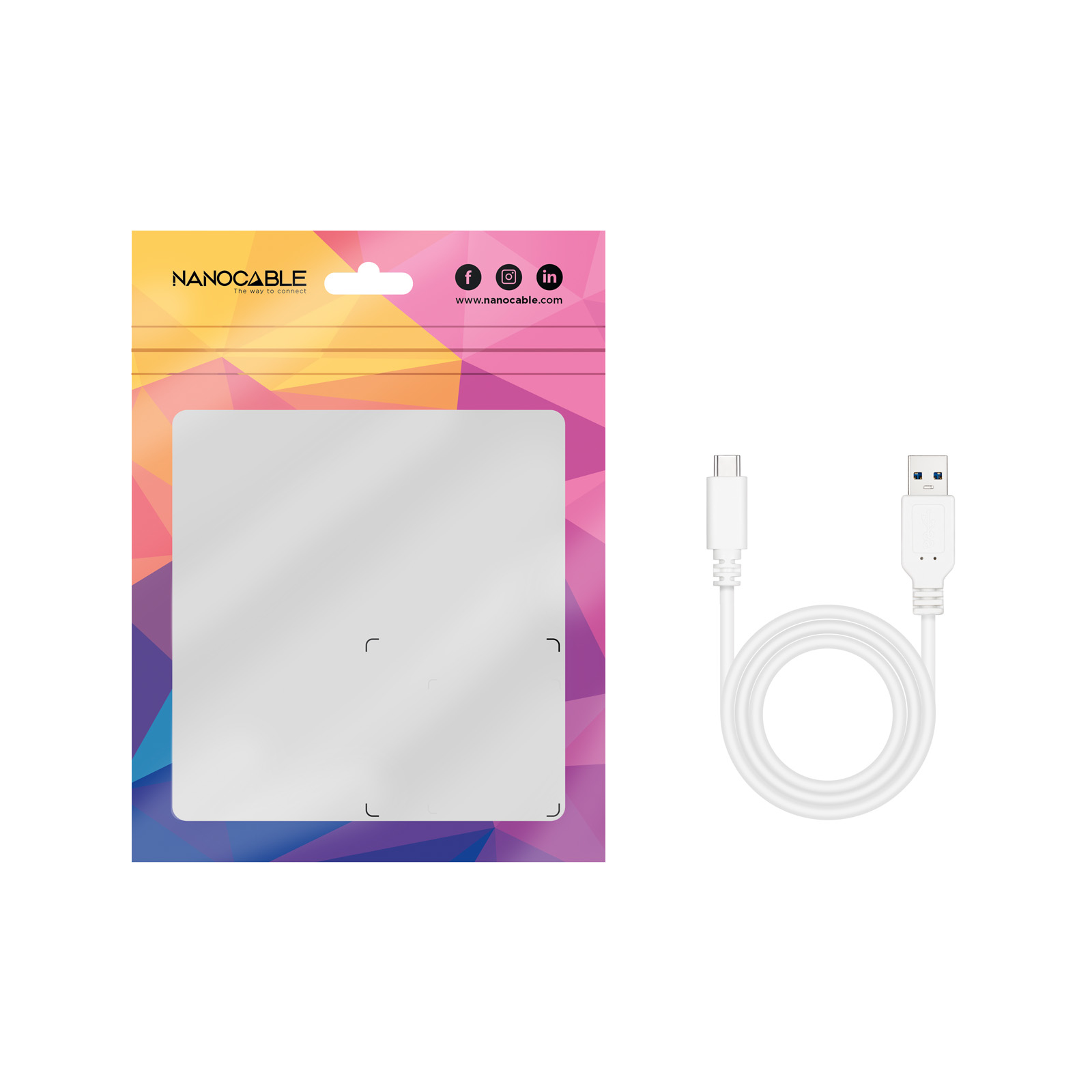 Nanocable - Cable USB 3.1 Gen2 Nanocable 10Gbps 3A USB-C/M - A/M 1,5 M Blanco