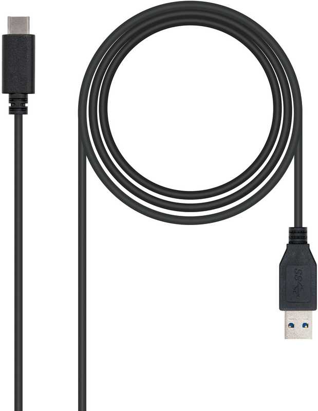Cable USB 3.1 GEN2 10Gbps 3A Nanocable USB-C/M para USB-A/M 1 M Negro