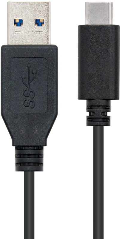 Nanocable - Cable USB 3.1 GEN2 10Gbps 3A Nanocable USB-C/M para USB-A/M 1 M Negro
