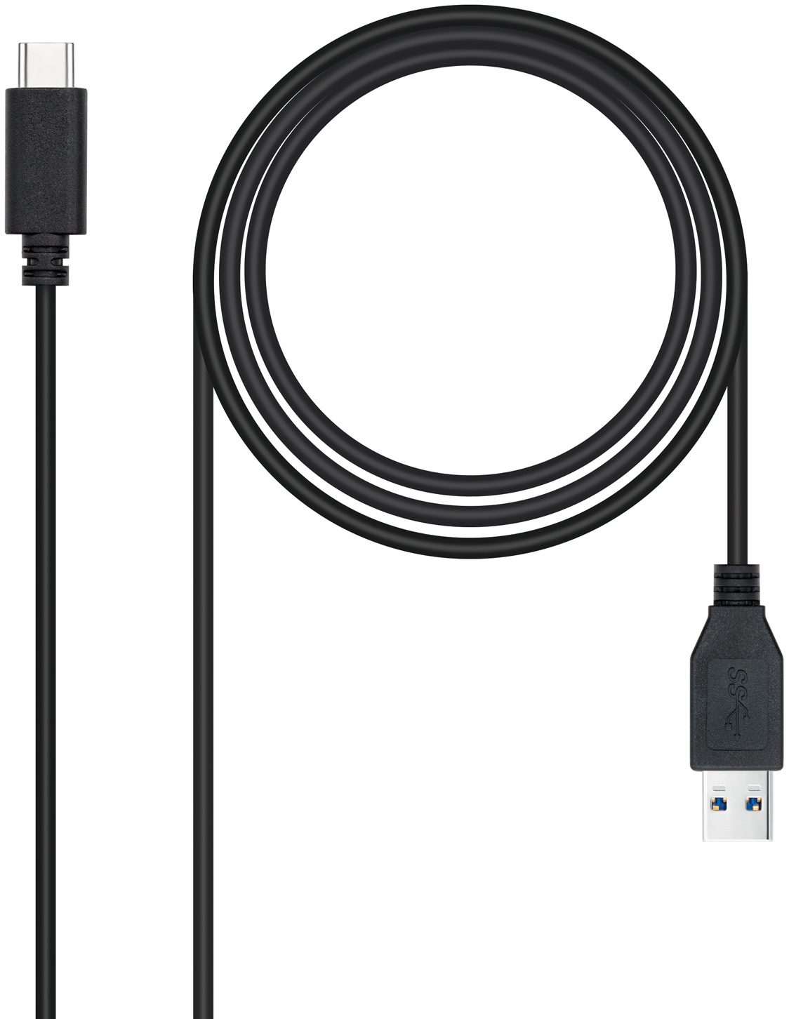 Cable USB 3.1 GEN2 10Gbps 3A Nanocable USB-C/M para USB-A/M 2 M Negro