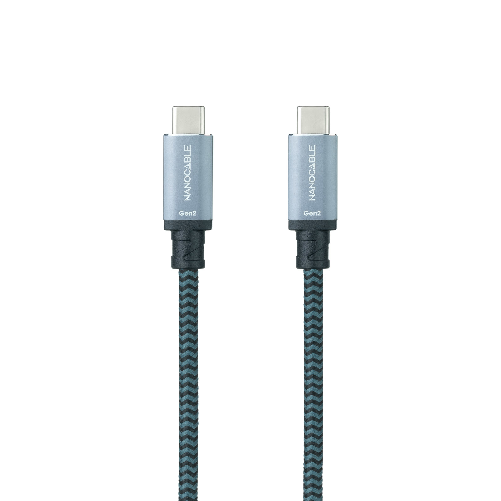 Nanocable - Cable USB 3.2 Gen2x2 Nanocable 20Gbps 5A/100W 4K/60HZ USB-C M/M 0.5 M Gris/Negro