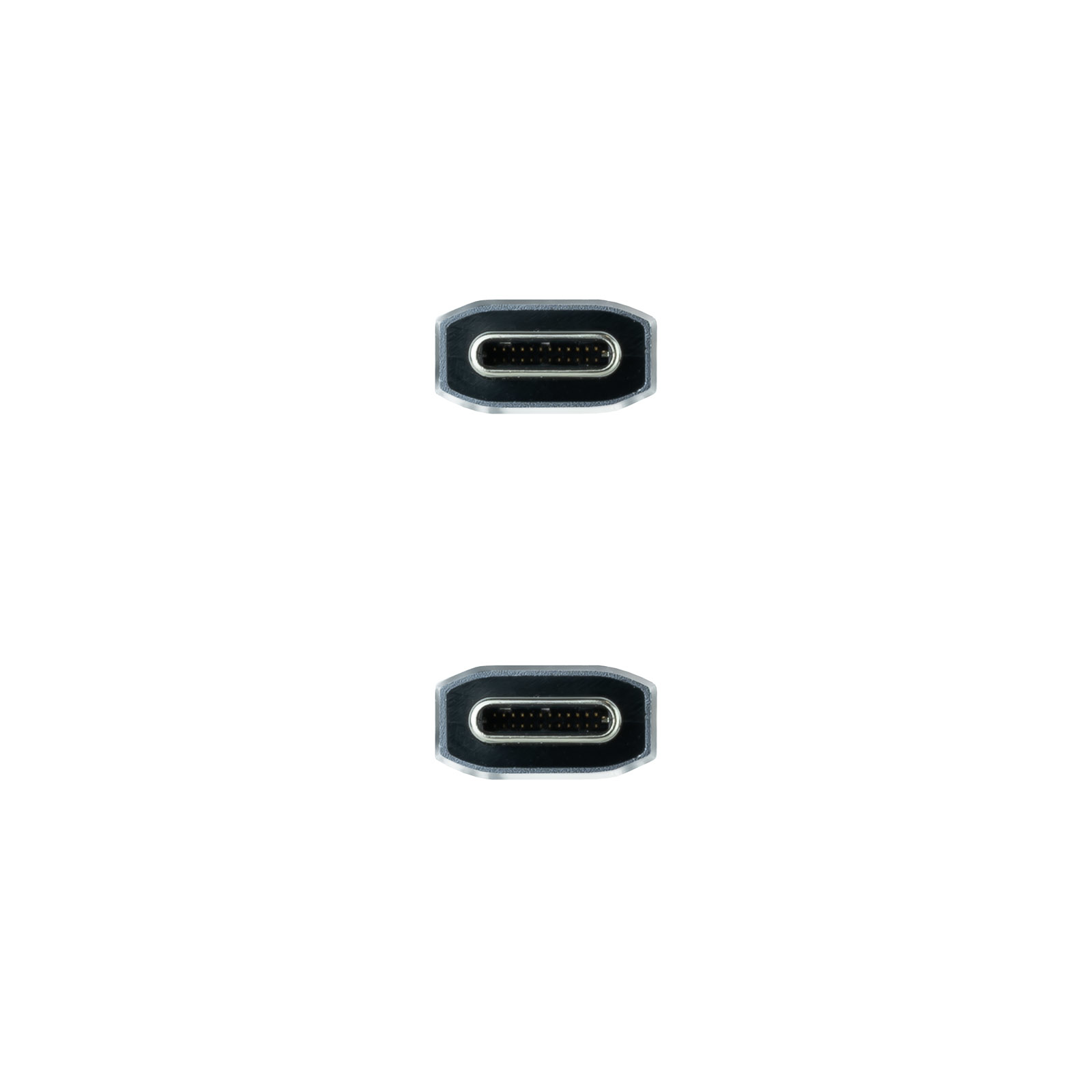Nanocable - Cable USB 3.2 Gen2x2 Nanocable 20Gbps 5A/100W 4K/60HZ USB-C M/M 0.5 M Gris/Negro