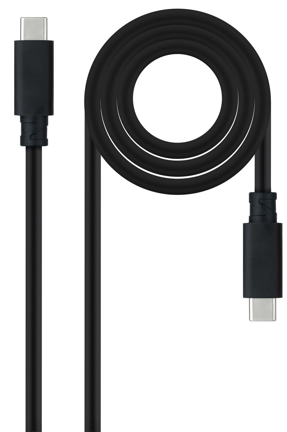 Cable USB-C 3.1 Gen2 Nanocable 10Gbps 5A 4K/60Hz 0.5 M Negro