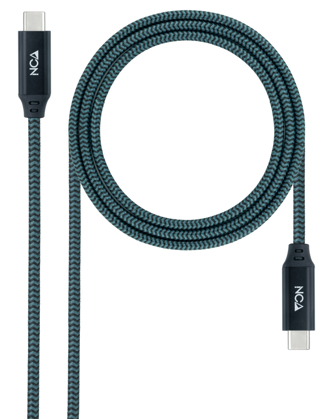 Cable USB 3.2 Gen2x2 Nanocable 20Gbps 5A/100W 4K@60Hz USB-C M/M 0.5 M Gris/Negro