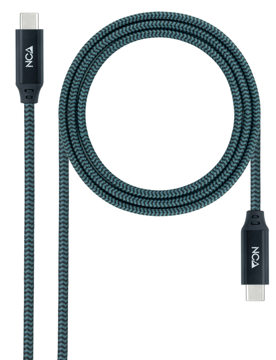 Cable USB 3.2 Gen2x2 Nanocable 20Gbps 5A/100W 4K@60Hz USB-C M/M 1 M Gris/Negro