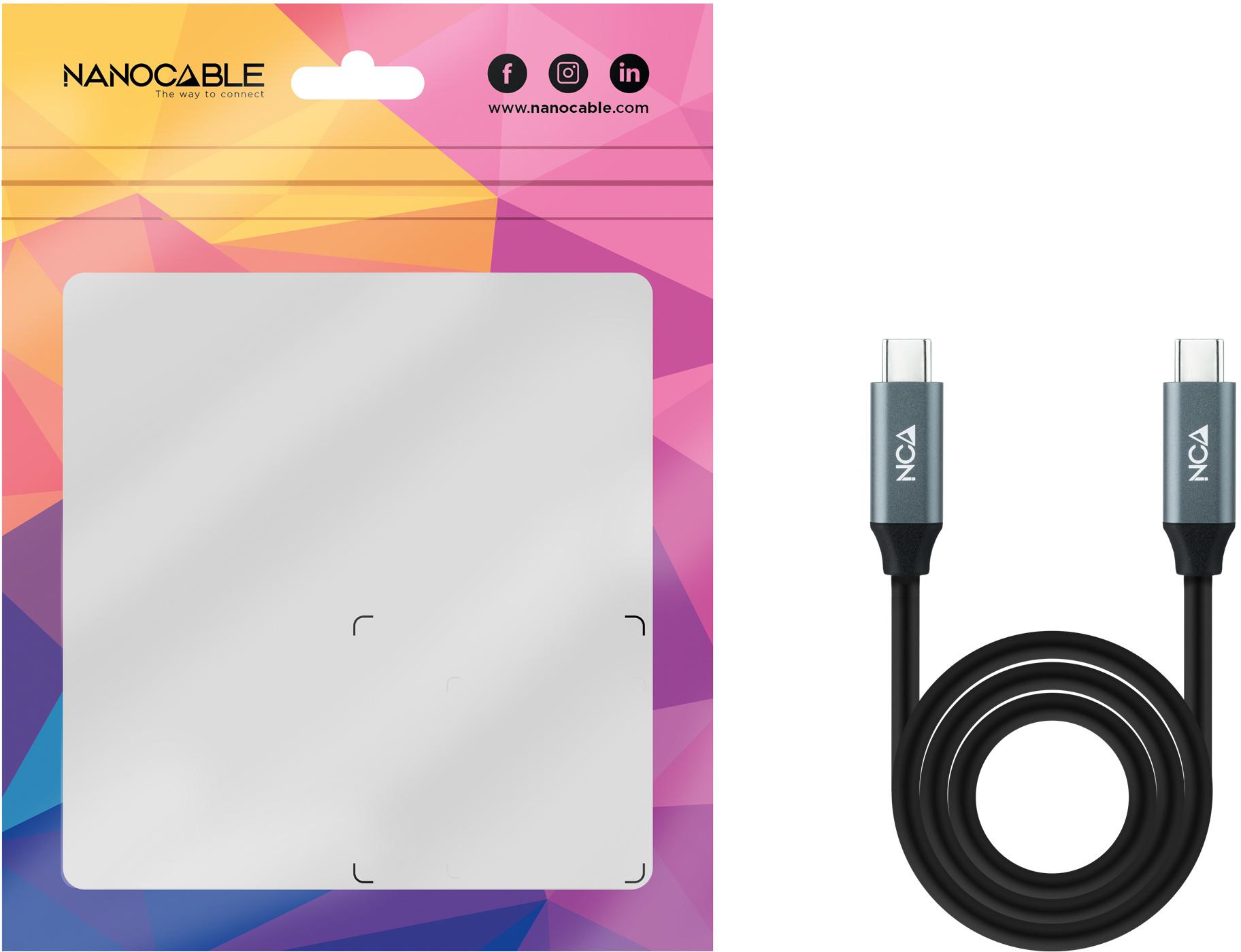 Nanocable - Cabo USB 3.2 Gen2x2 Nanocable 20Gbps 5A/100W 4K@60Hz USB-C M/M 3 M Negro