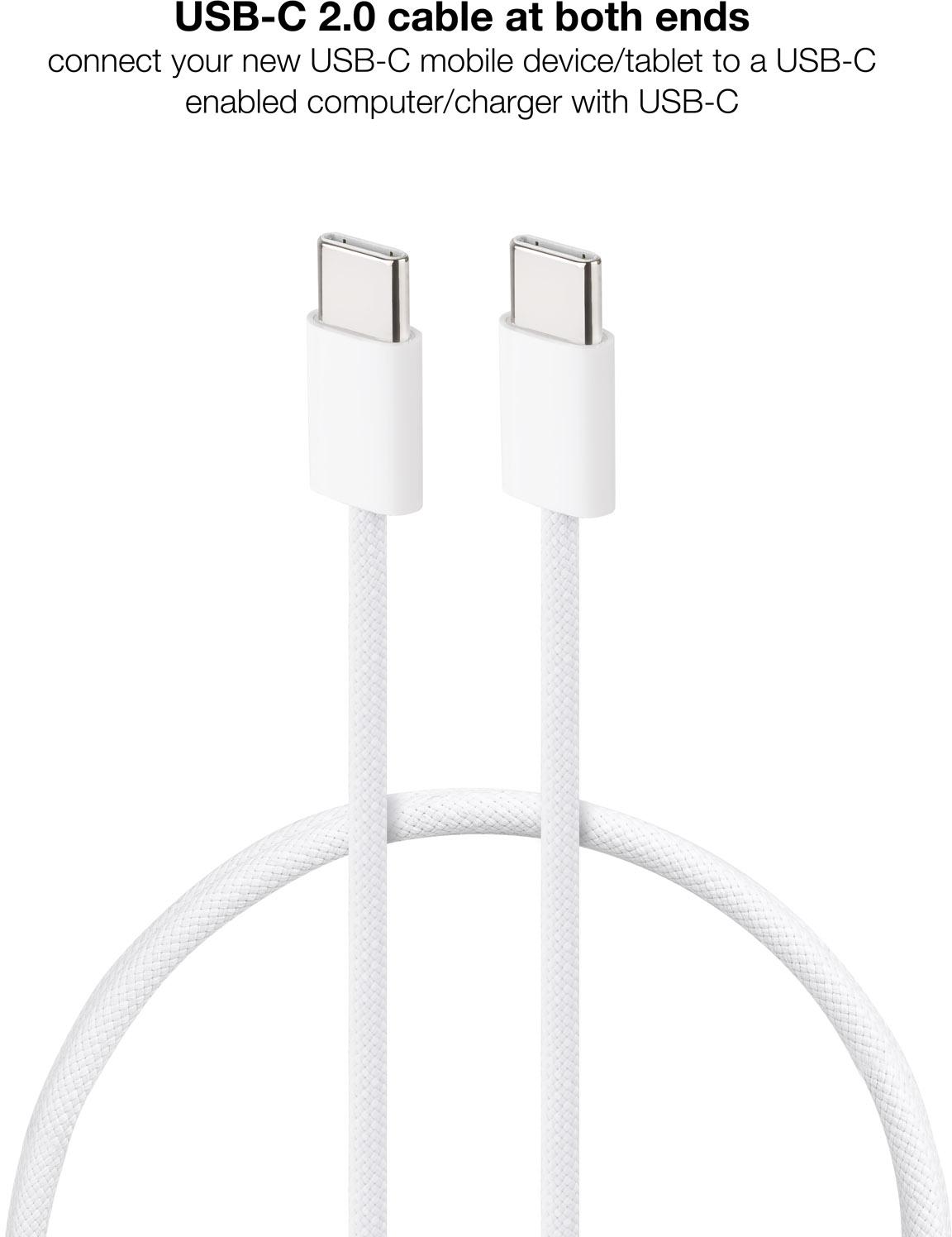 Nanocable - Cable USB 2.0 60W 3A Nanocable USB-C M/M 1 M Branco