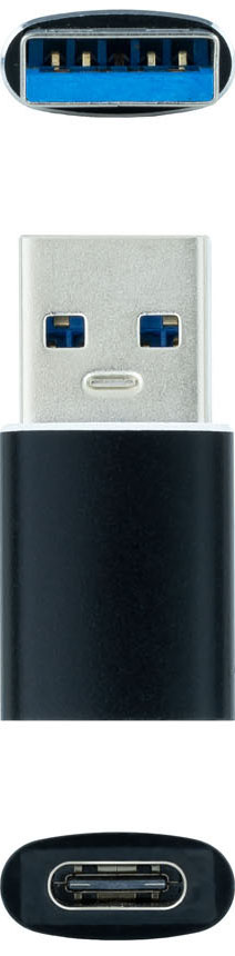 Nanocable - Adaptador USB-A 3.1 NanoCable USB-A/M para USB-C/F Negro