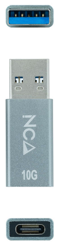 Nanocable - Adaptador USB-A 3.1 NanoCable USB-A/M para USB-C/F Gris