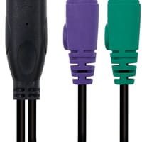 Cable Conversor NanoCable PS/2 a USB 2xPS/2/F-A/M 15 CM Negro