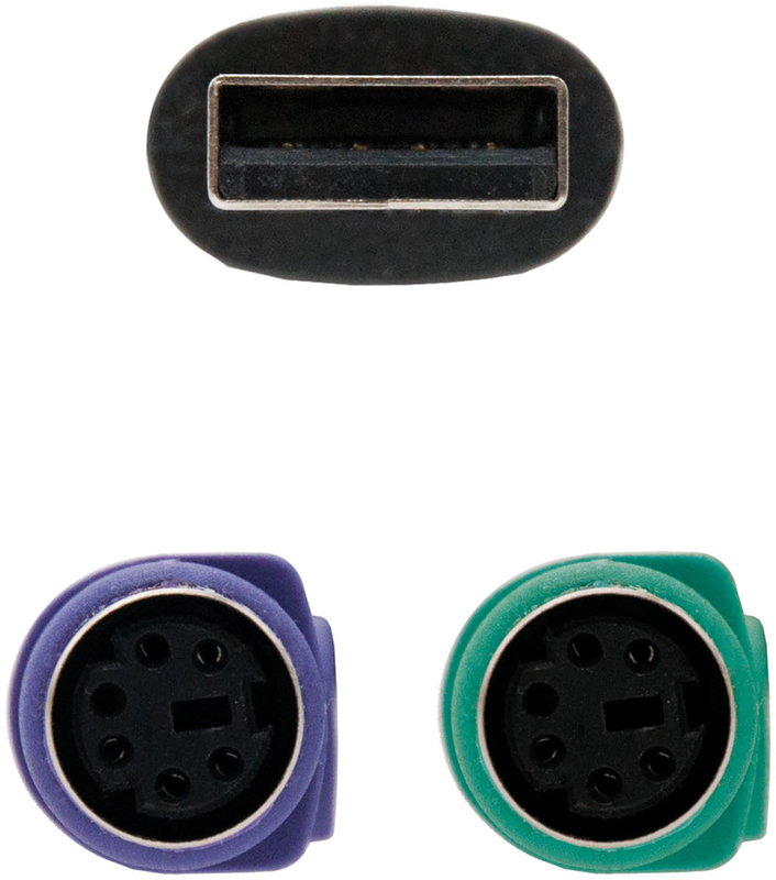 Nanocable - Cable Conversor NanoCable PS/2 a USB 2xPS/2/F-A/M 15 CM Negro