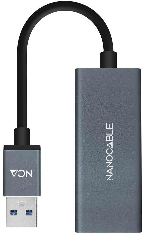 Adaptador Gigabit NanoCable USB 3.0 a Ethernet Gigabit 10/100/1000 Mbps 15 CM Gris