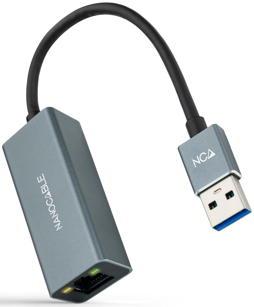 Nanocable - Adaptador Gigabit NanoCable USB 3.0 a Ethernet Gigabit 10/100/1000 Mbps 15 CM Gris