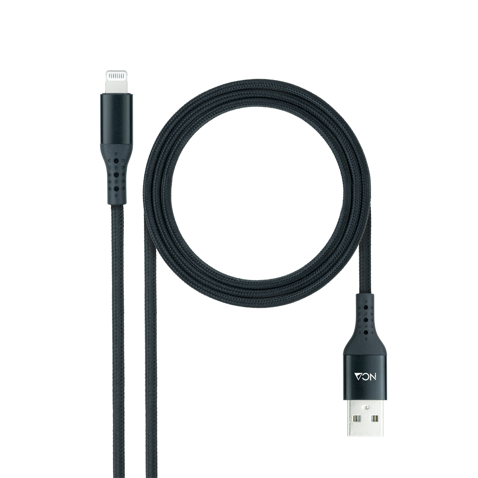 Cable Lightning Nanocable Lightning/M para USB A/M Coiled 1M Negro