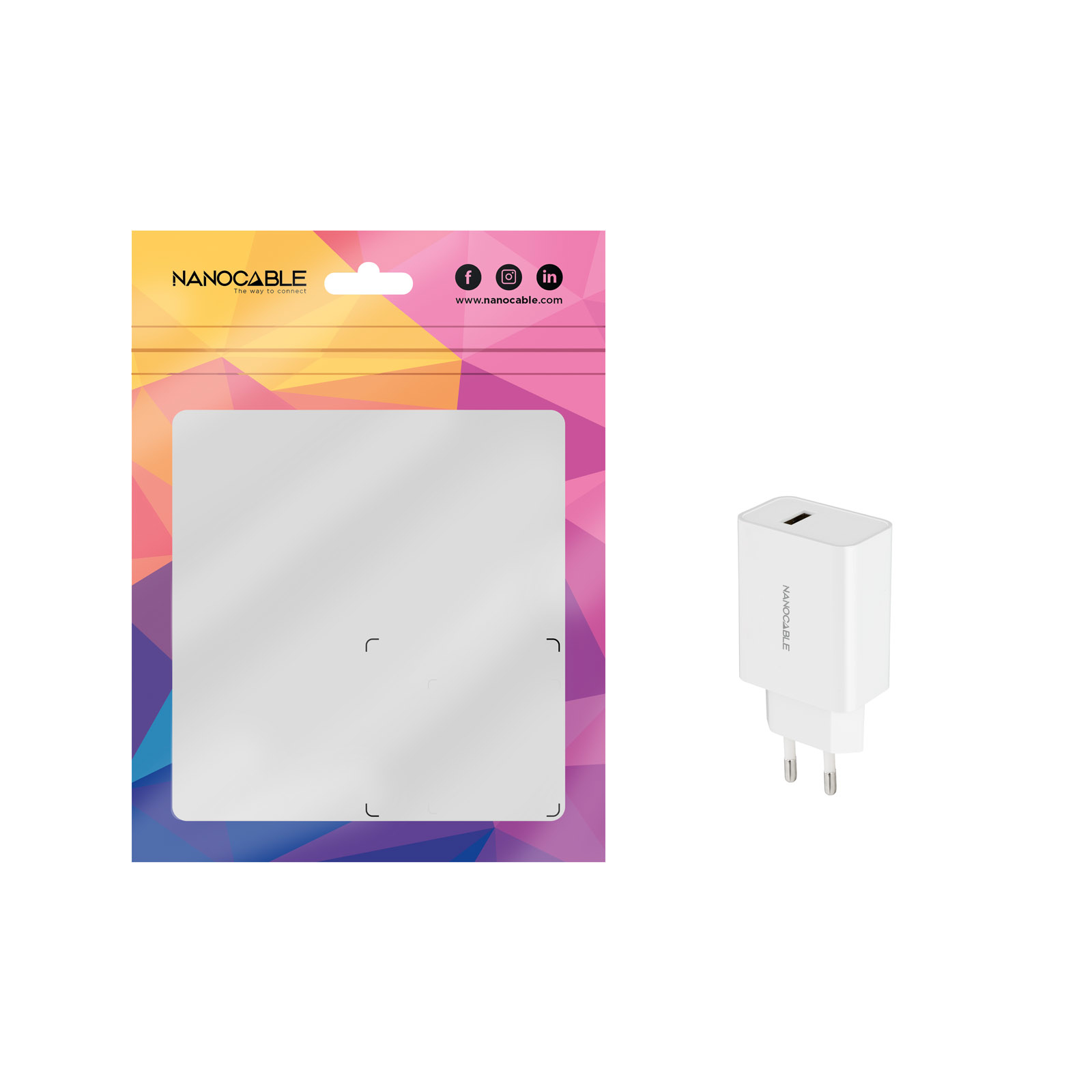 Nanocable - Cargador USB, 5V/1A, Blanco