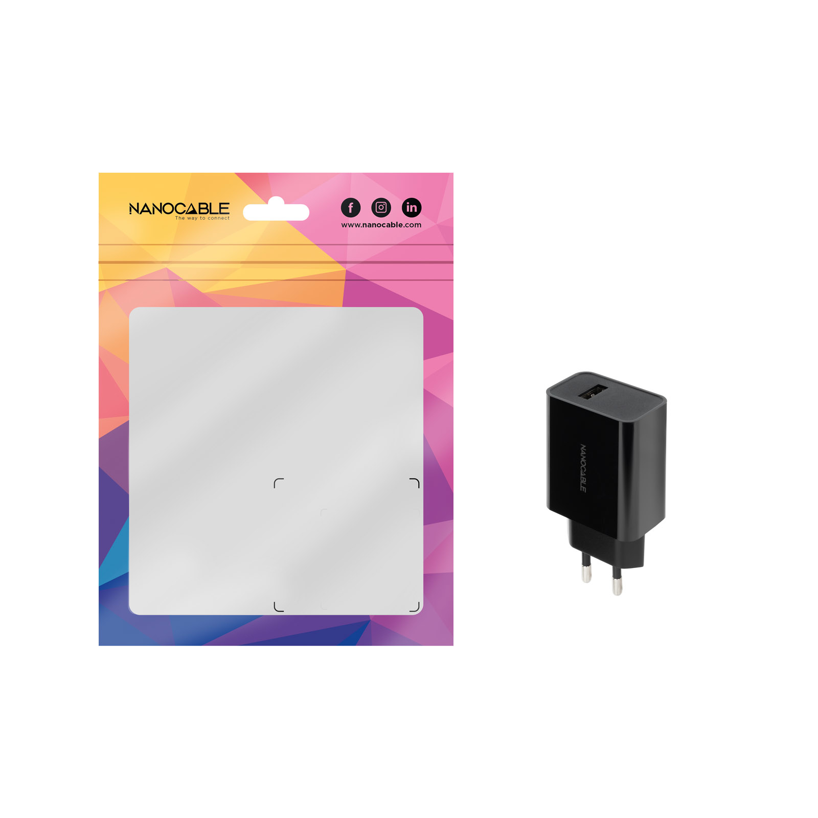 Nanocable - Cargador USB, 5V/1A, Negro