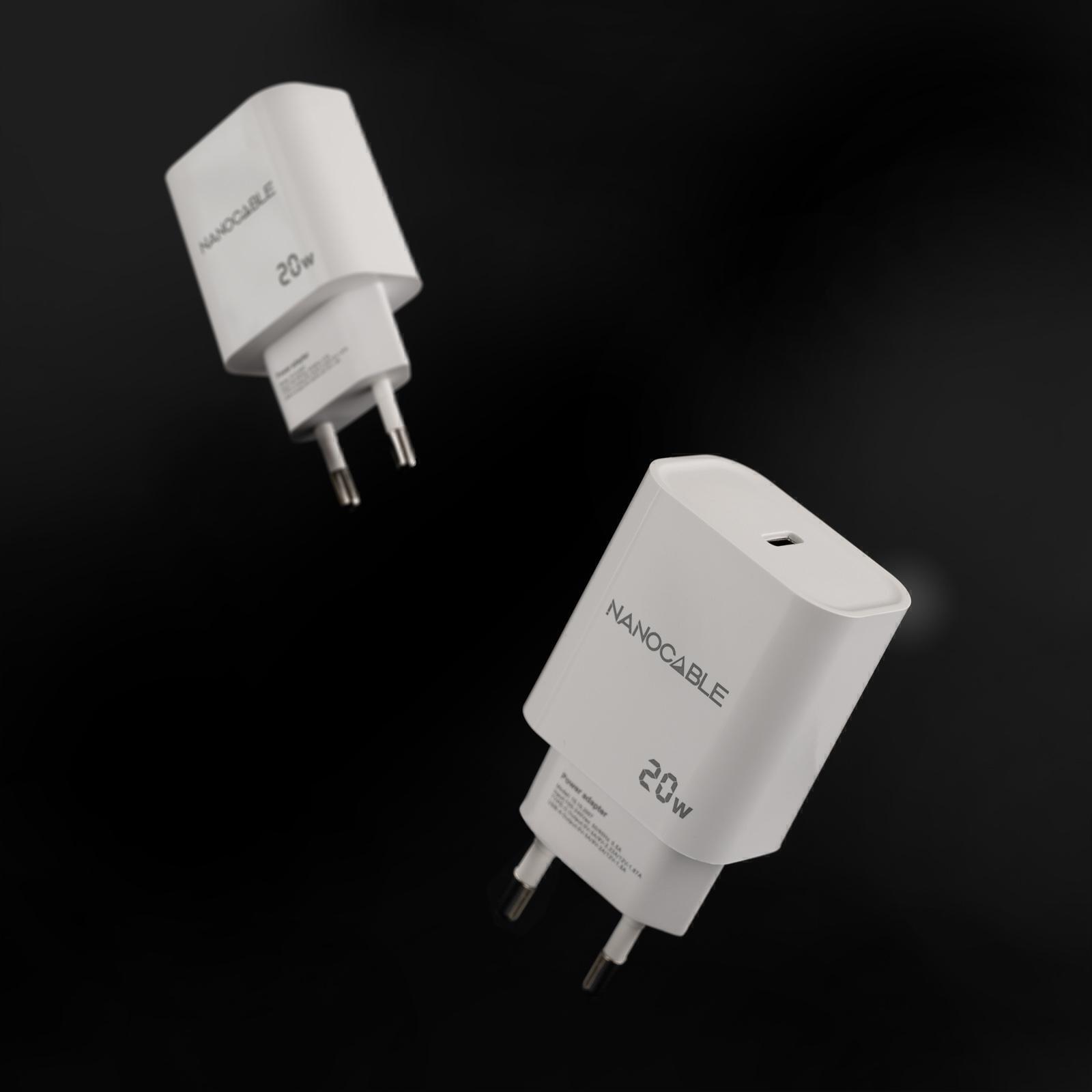 Nanocable - Cargador Nanocable USB-C PD 20W Blanco