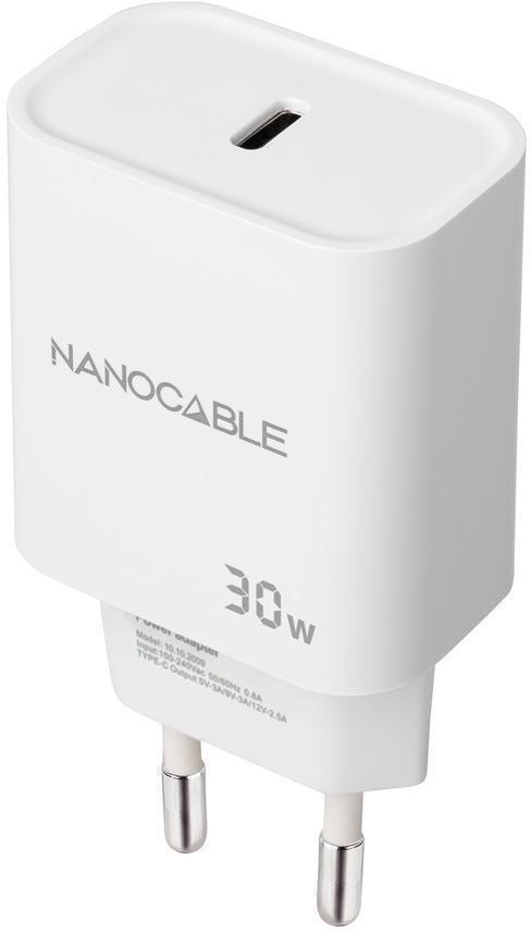 Cargador Nanocable USB-C/PD 30W Blanco