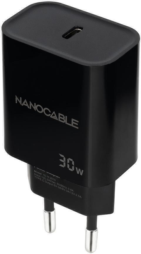 Cargador Nanocable USB-C/PD 30W Negro