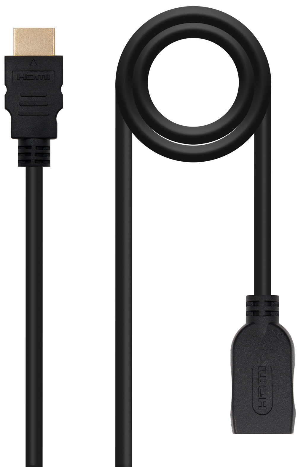 Cable Prolongador NanoCable HDMI 2.0 A/M-A/F 1 M Negro
