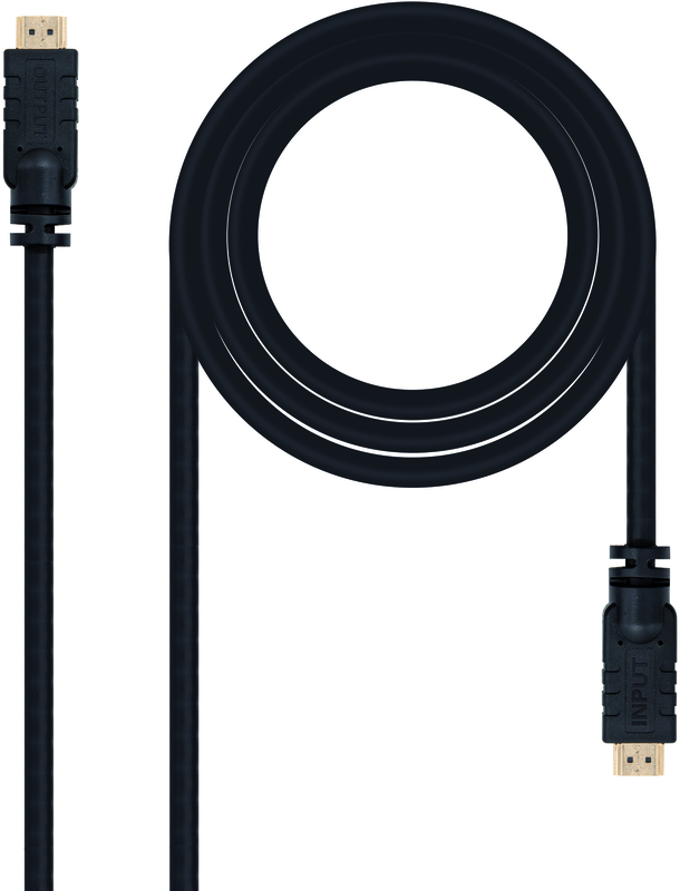 Cable HDMI V1.4 HEC NanoCable USB-A M/M 15 M c/Ferrite