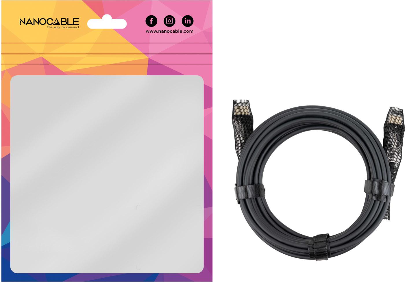 Nanocable - Cable HDMI V2.1 AOC Nanocable 8K@60Hz 4K@120Hz 48Gbps A/M-A/M 10 M Negro