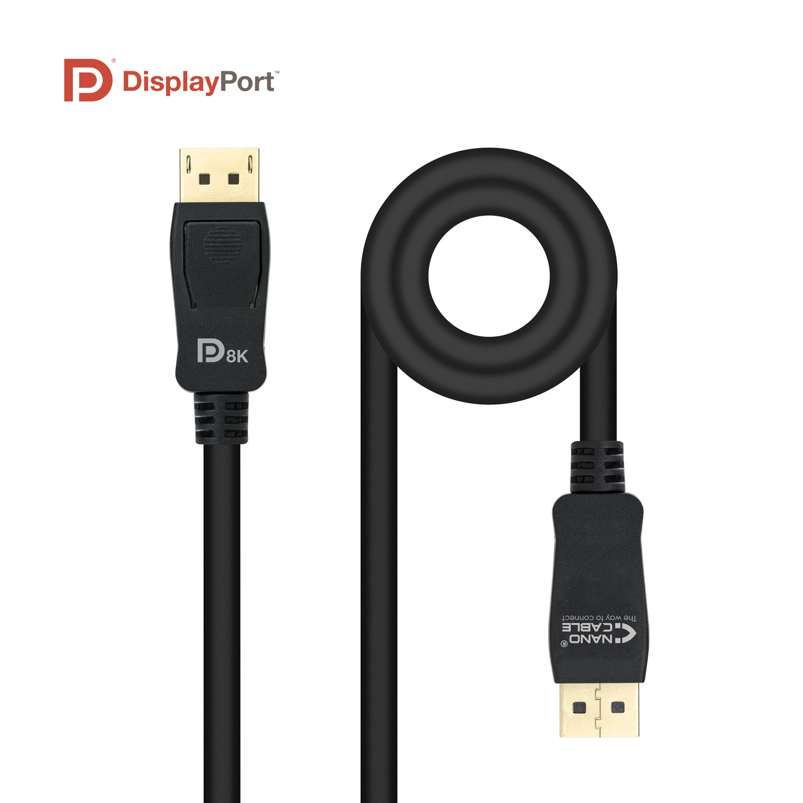 Cable DisplayPort 1.4 NanoCable DP M/M 0.5 M Certificado VESA