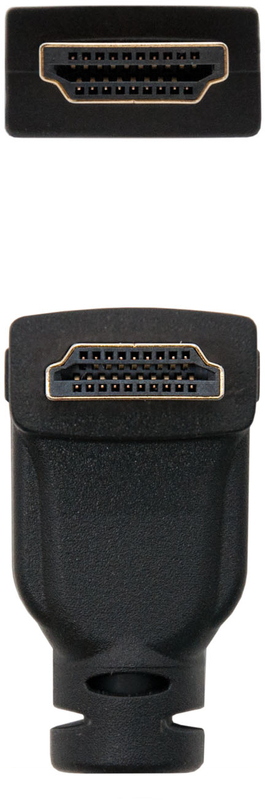 Nanocable - Cable HDMI HEC 90º USB-A M/M 1.8 M Negro