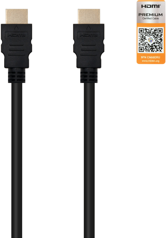 Nanocable - Cable HDMI V2.0 4K@60Hz 18Gbps / Ethernet NanoCable USB-A M/M 0.5 M Negro