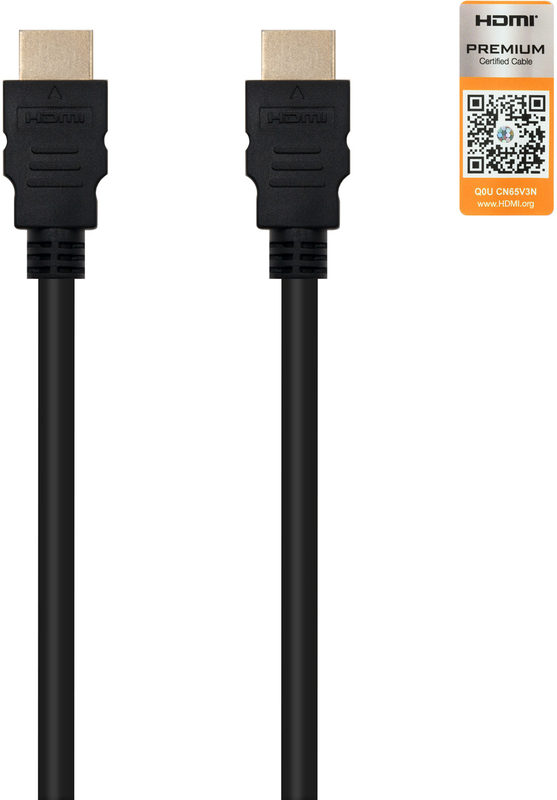 Nanocable - Cable HDMI V2.0 4K@60Hz 18Gbps / Ethernet NanoCable USB-A M/M 2 M Negro