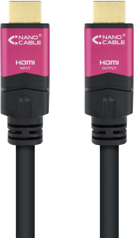Nanocable - Cable HDMI V2.0 4K@60Hz 18Gbps NanoCable USB-A M/M 15 M Premium Negro
