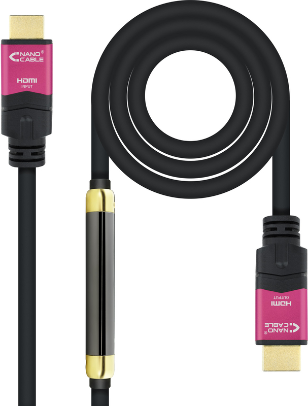 Nanocable - Cable HDMI V2.0 4K@60Hz 18Gbps NanoCable USB-A M/M 25 M Premium Negro