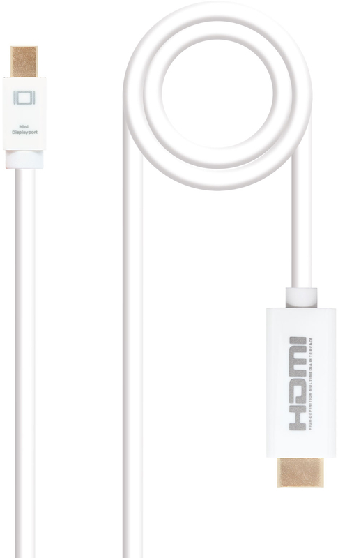 Cable Conversor NanoCable Mini DisplayPort/M para HDMI/M 2 M Blanco