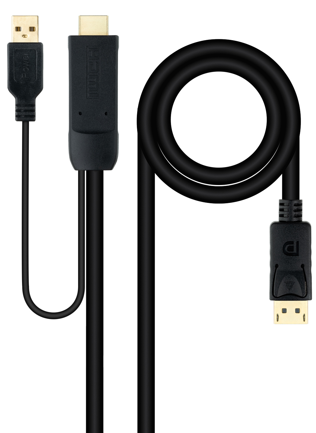 Cable Conversor NanoCable HDMI 2.0 para DisplayPort V1.2 1.8 M Negro