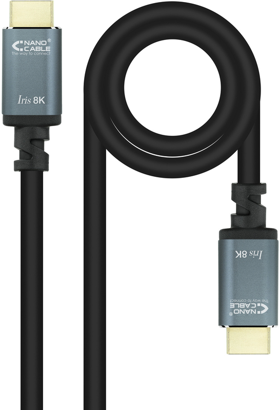 Nanocable - Cable HDMI V2.1 8K NanoCable IRIS USB-A M/M 1 M Negro