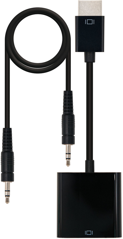 Adaptador NanoCable HDMI M para SVGA/Audio F 10 CM / 1M Negro