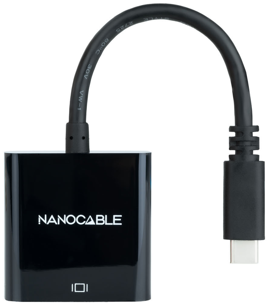 Adaptador NanoCable USB-C M para VGA F 10 CM Negro
